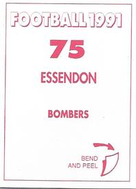 1991 Select AFL Stickers #75 Essendon Bombers Back